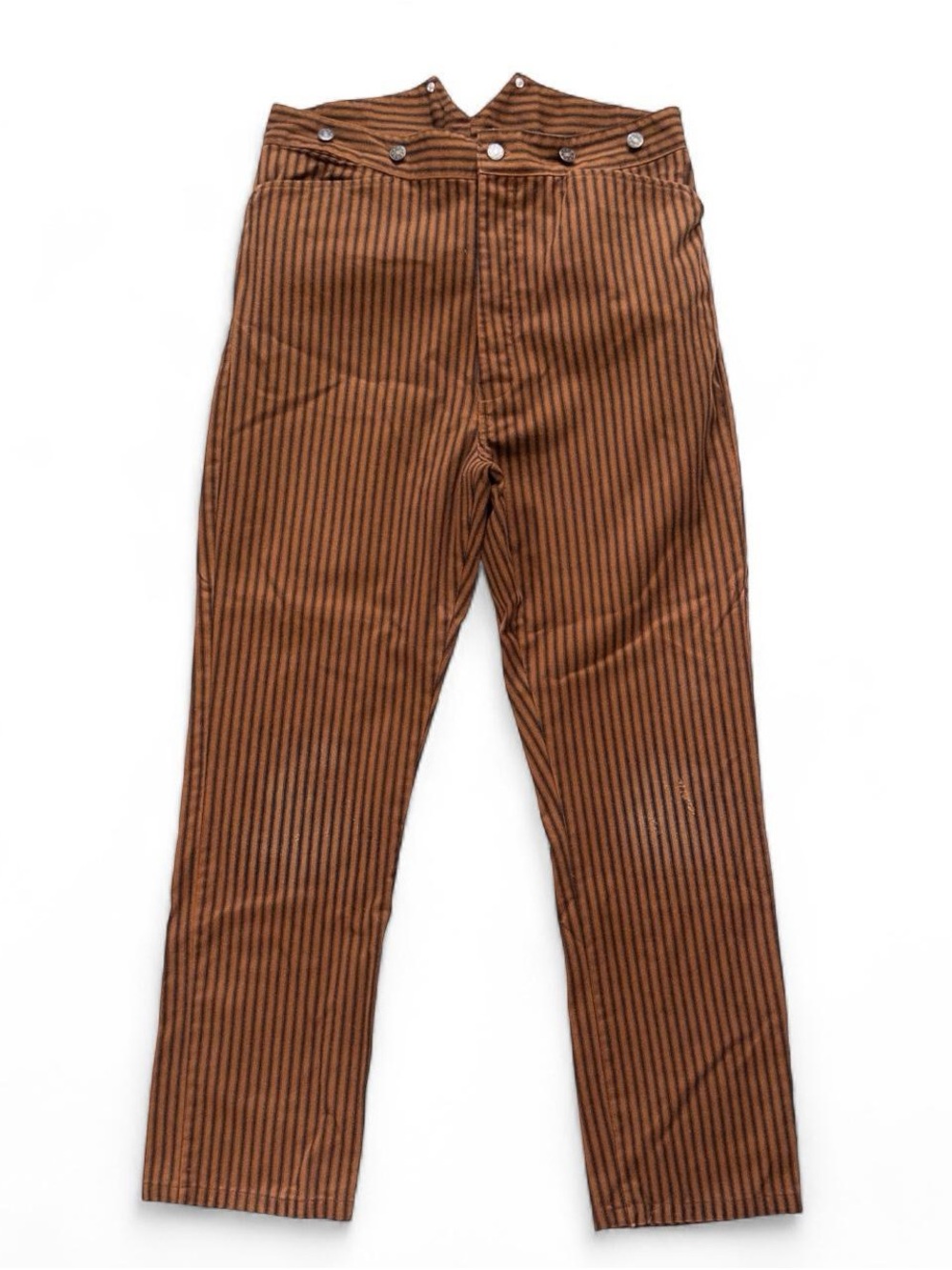 Vintage Brown Striped Western-Style Pants - Size 36